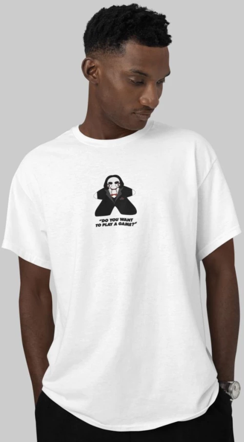 Jigsaw Meeple T-Shirt - WHITE