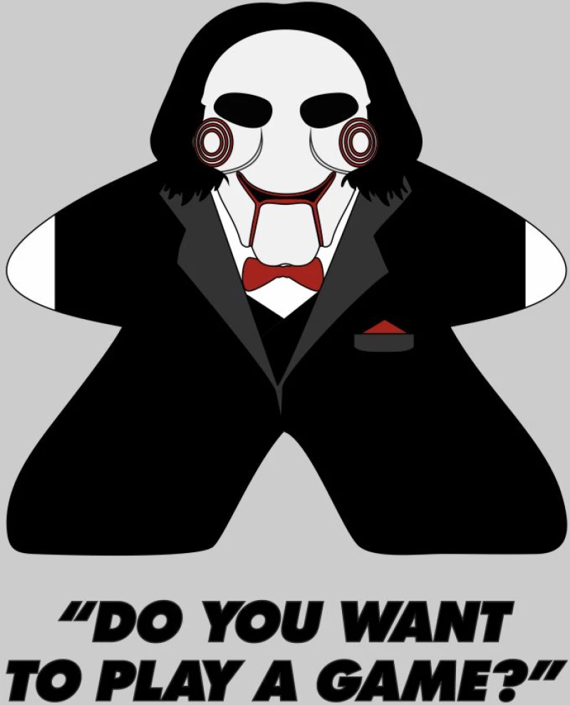 Jigsaw Meeple T-Shirt - WHITE