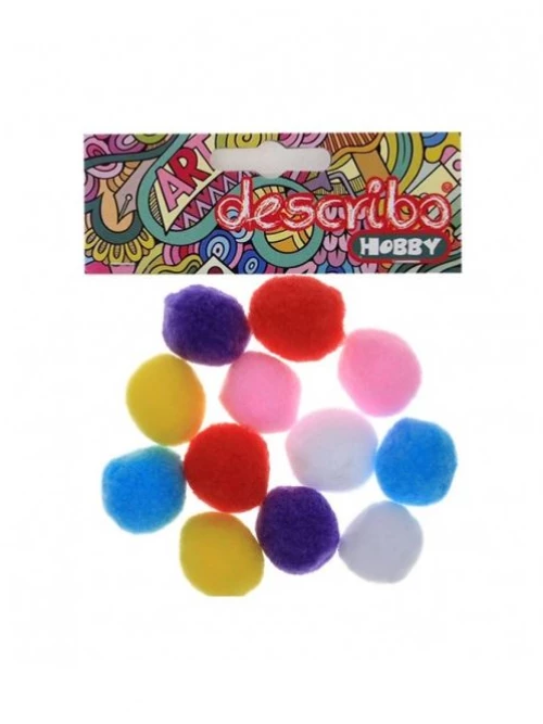 Describo Pompoms Διάφορα Χρώματα 12 Τεμάχια 50mm