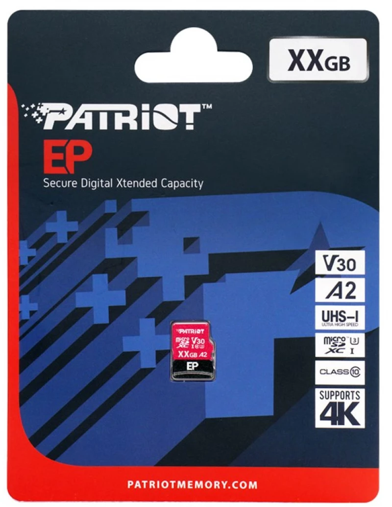 Patriot Memory EP A2 memory card 128 GB MicroSDXC V30 U3 Class 10 (PEF128GEP32MCX)
