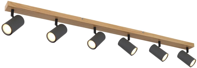 Σποτ Globo Lighting Robby 6x GU10 - 57911-6DG Απομίμηση Ξύλου - Γραφίτης