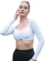 Long Sleeve Crop Top Lismina 081 White