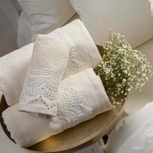 Σεντόνια Με Δαντέλα Σετ Arabesk Υπέρδιπλα Εκρού (2) 240 x 280 cm + (2) 50 x 70 cm