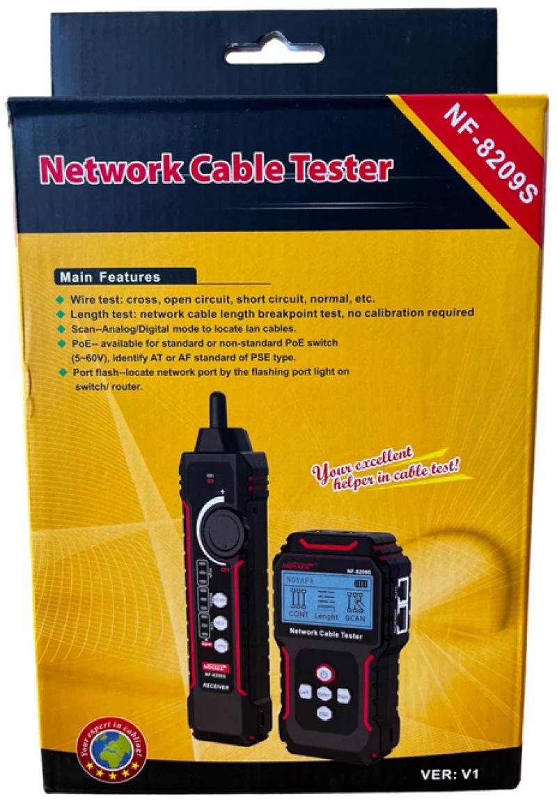 NOYAFA tester καλωδίων δικτύου NF-8209S για RJ45 PoE