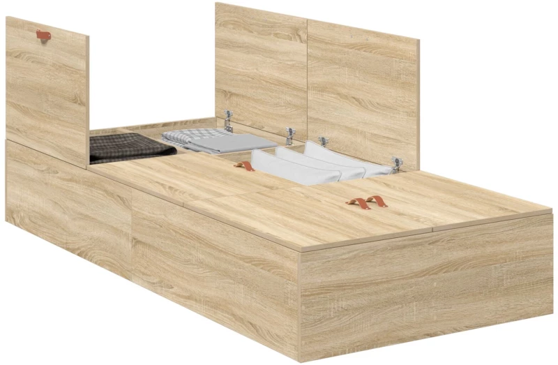 vidaXL Κρεβάτι αποθήκευσης με πλαίσιο Sonoma Oak 80x200 εκ