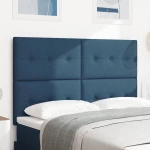 vidaXL Κεφαλάρι με κουμπιά Ταφτού 160 εκ Υφάσματος Μπλε