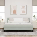 Κρεβάτι Box Spring με Στρώμα vidaXL Γκρι Ανοιχτό Σούπερ Κάτω από Βελούδο