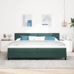 vidaXL Κρεβάτι Box Spring με Στρώμα Σκούρο Πράσινο 200x200 εκ. Βελούδο