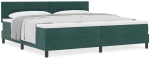 vidaXL Κρεβάτι Box Spring με Στρώμα Σκούρο Πράσινο 200x200 εκ. Βελούδο
