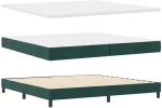 vidaXL Κρεβάτι Box Spring με Στρώμα Σκούρο Πράσινο 200x200 εκ. Βελούδο