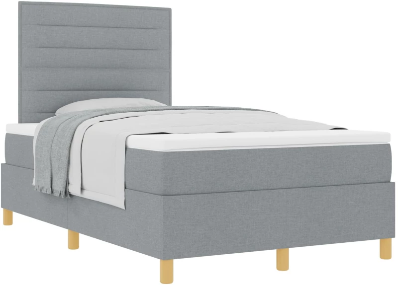 vidaXL Κρεβάτι με Σπαστό Στρώμα Ανοιχτό Γκρι 120x200 cm Ύφασμα