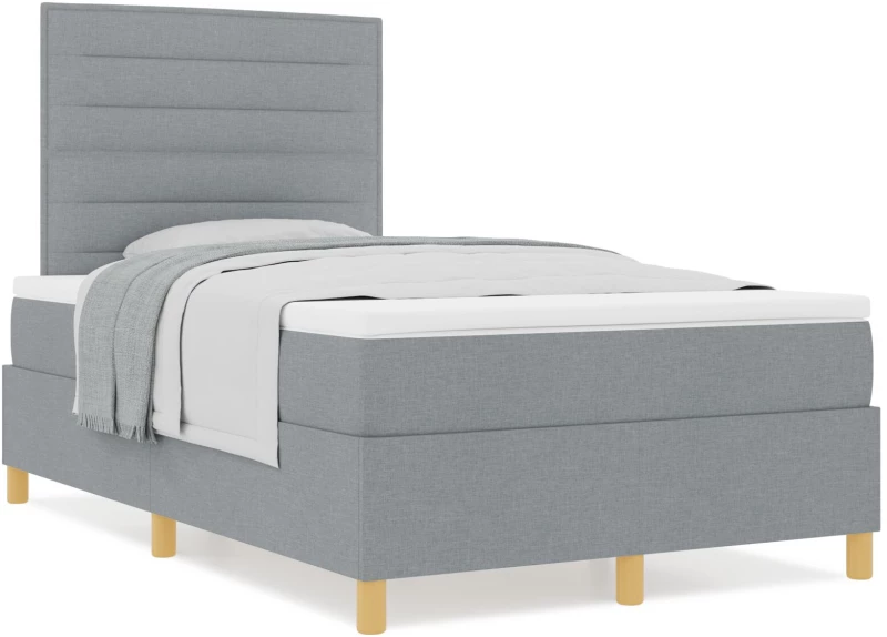 vidaXL Κρεβάτι με Σπαστό Στρώμα Ανοιχτό Γκρι 120x200 cm Ύφασμα