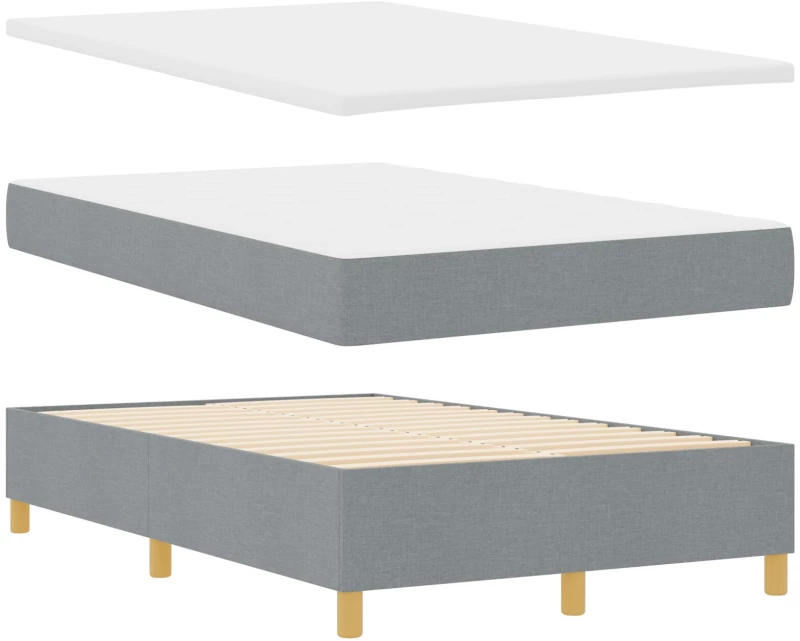 vidaXL Κρεβάτι με Σπαστό Στρώμα Ανοιχτό Γκρι 120x200 cm Ύφασμα