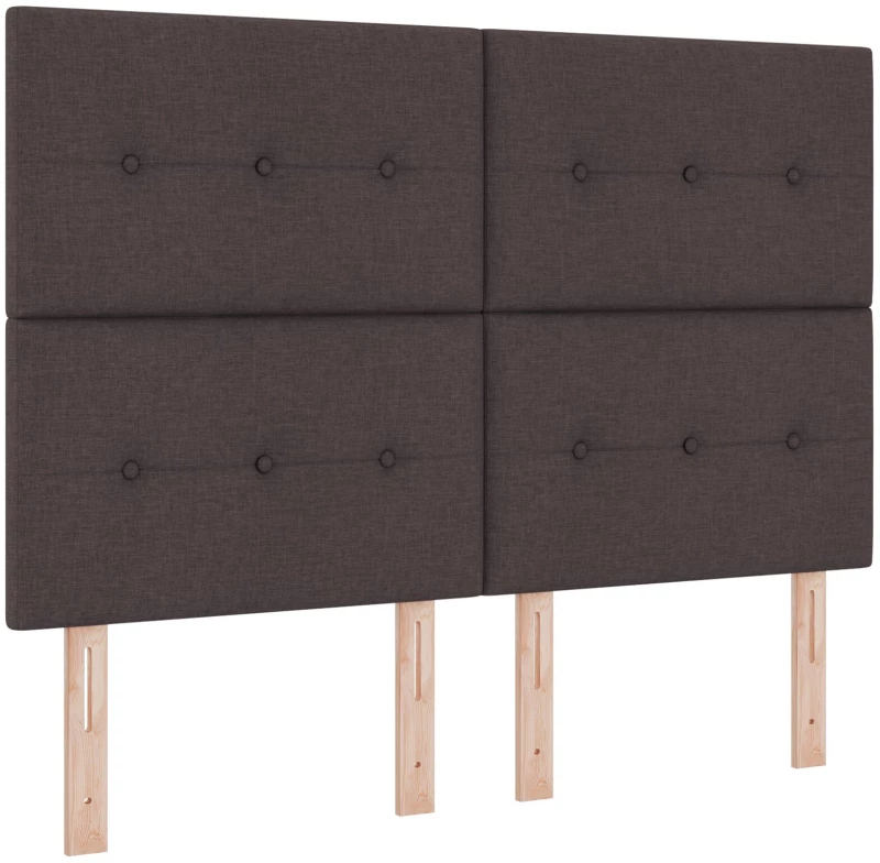 vidaXL Κρεβάτι με Στρώμα Σκούρο Καφέ 140x200 εκ Ύφασμα