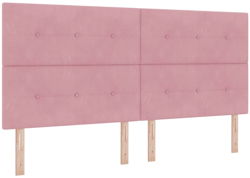 Κρεβάτι Box Spring vidaXL με Στρώμα Ροζ 200x200 εκ. Βελούδο