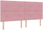 Κρεβάτι Box Spring vidaXL με Στρώμα Ροζ 200x200 εκ. Βελούδο