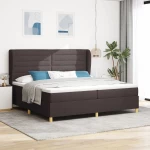 vidaXL Κρεβάτι Box Spring με Στρώμα Καφέ 200x200 εκ Υφάσμα