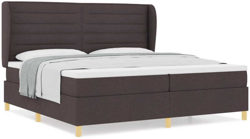 vidaXL Κρεβάτι Box Spring με Στρώμα Καφέ 200x200 εκ Υφάσμα