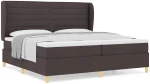 vidaXL Κρεβάτι Box Spring με Στρώμα Καφέ 200x200 εκ Υφάσμα