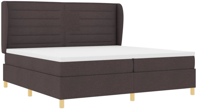 vidaXL Κρεβάτι Box Spring με Στρώμα Καφέ 200x200 εκ Υφάσμα