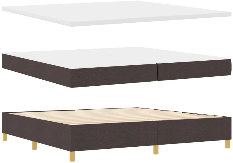 vidaXL Κρεβάτι Box Spring με Στρώμα Καφέ 200x200 εκ Υφάσμα