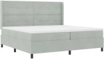 κρεβάτι Box Spring με στρώμα vidaXL Ανοιχτό γκρι 200x200 εκ. Βελούδο