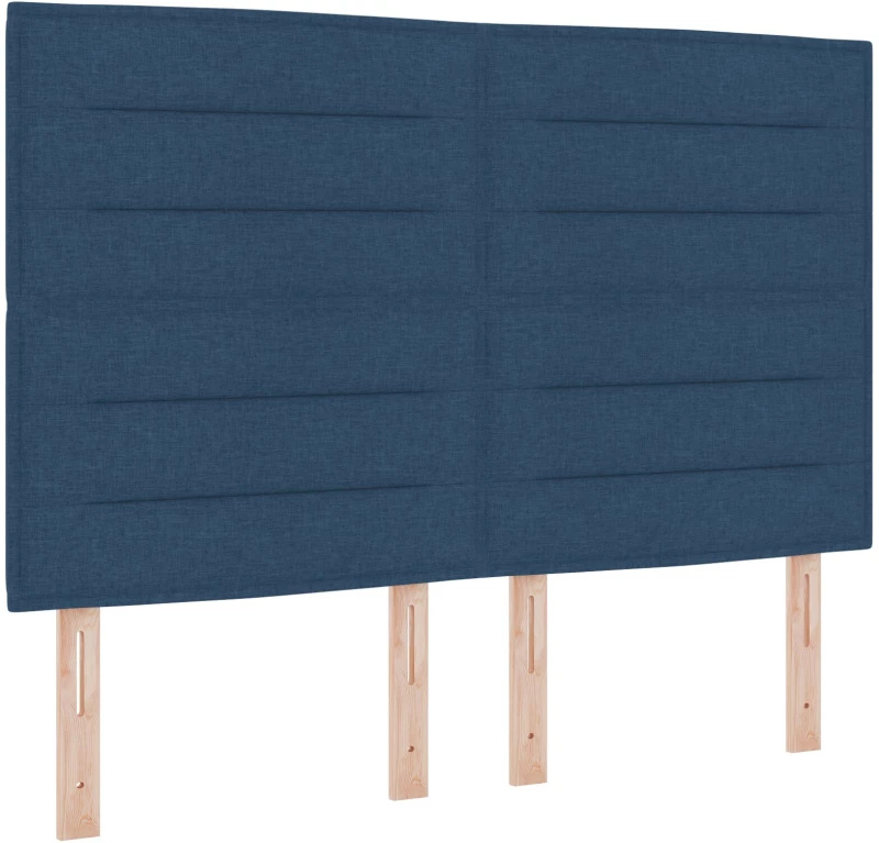 vidaXL Κρεβάτι Box Spring με Στρώμα & LED Μπλε 140x200 εκ Υφάσμα