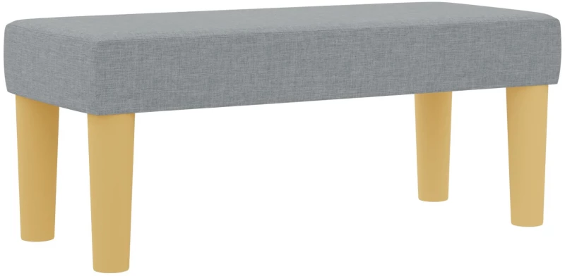 Κρεβάτι Box Spring με Στρώμα & Πάγκο vidaXL Γκρι Ανοιχτό 100x200 εκ. Ύφασμα