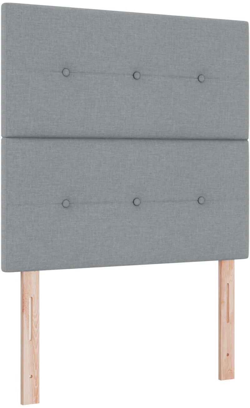 Κρεβάτι Box Spring με Στρώμα & Πάγκο vidaXL Γκρι Ανοιχτό 100x200 εκ. Ύφασμα