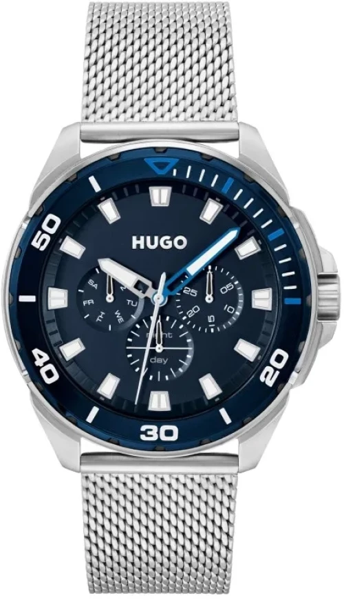 ΡΟΛΟΪ HUGO BOSS 1530287 STREETDRIVER ΑΠΟ ΑΝΟΞΕΙΔΩΤΟ ΑΤΣΑΛΙ ΜΕ ΜΠΛΕ ΚΑΝΤΡΑΝ ΚΑΙ ΑΣΗΜΙ ΜΠΡΑΣΕΛΕ 1530287