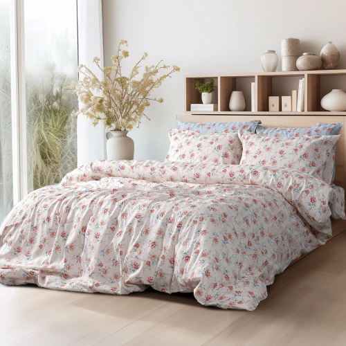 Beauty Home Σετ πάπλωμα υπέρδιπλο Art 12218 Chloe 100% Βαμβακοσατέν 300tc 220x240 Μπεζ