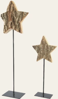 ΑΣΤΕΡΙΑ ΞΥΛΙΝΑ ΜΕ ΒΑΣΗ ΣΕΤ 2 ΤΜΧ 35 CM – 55 CM   Beauty Home