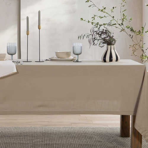 Τραπεζομάντηλο Steady Beige Nef-Nef Homeware 150Χ180 100% Βαμβάκι