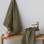 Πετσέτα Talon 21 Khaki Kentia Προσώπου 50x100cm 100% Βαμβάκι