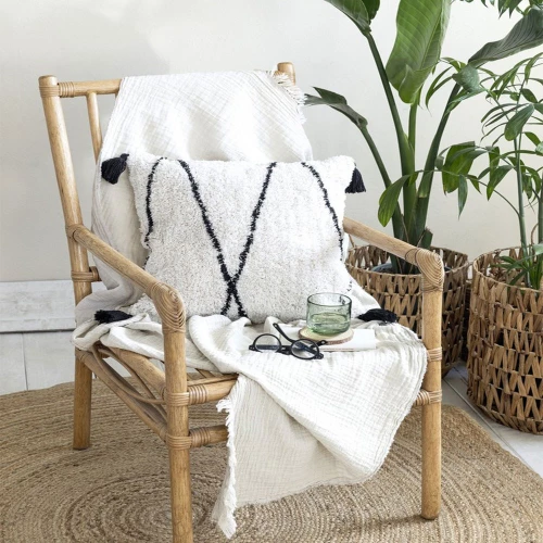 Μαξιλάρι Διακοσμητικό (Με Γέμιση) Vibe White-Black Nima 45X45 100% Βαμβάκι