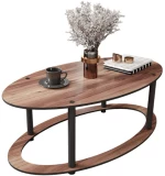 Τραπέζι Σαλονιού Hole Ellipse 282PTR1558 60x38x40cm Walnut