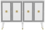 Μπουφές Ansel 327ODS1237 120x30x80cm White-Gold Μοριοσανίδα, Μελαμίνη
