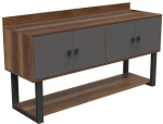 Μπουφές 956LCS1510 180x85x93,2cm Anthracite-Walnut Μοριοσανίδα, Μέταλλο