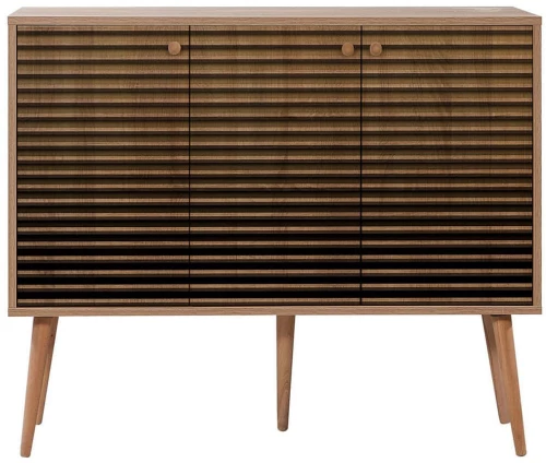 Μπουφές Mega 863SPH3419 120x36x90cm Oak-Black Μοριοσανίδα,Ξύλο