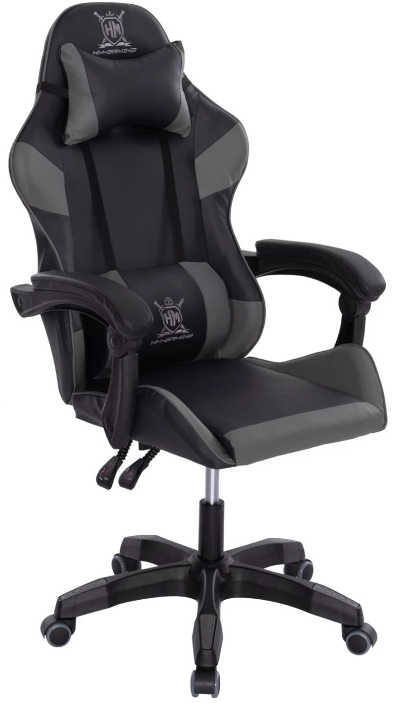 ΠΟΛΥΘΡΟΝΑ GAMING DARREN  ΜΑΥΡΟ-ΓΚΡΙ PVC & NYLON 51x49x125Υεκ.