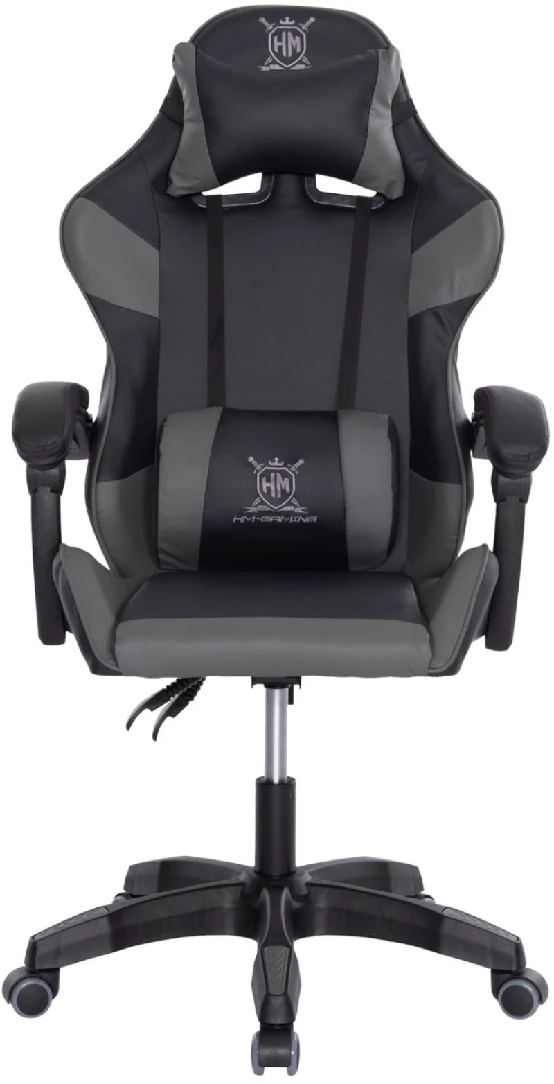 ΠΟΛΥΘΡΟΝΑ GAMING DARREN  ΜΑΥΡΟ-ΓΚΡΙ PVC & NYLON 51x49x125Υεκ.