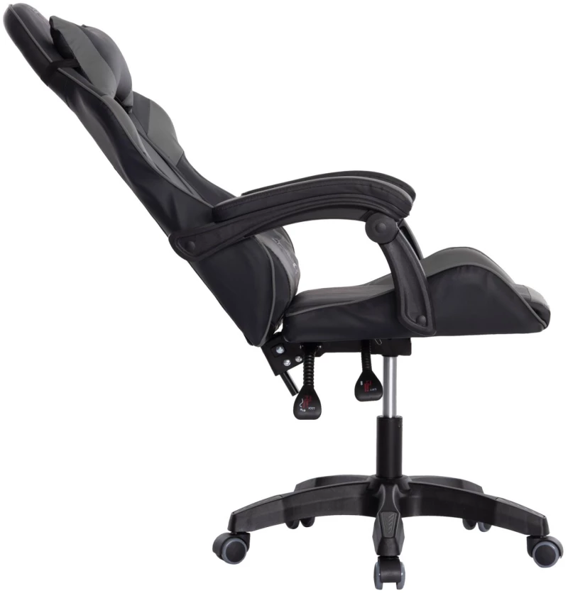 ΠΟΛΥΘΡΟΝΑ GAMING DARREN  ΜΑΥΡΟ-ΓΚΡΙ PVC & NYLON 51x49x125Υεκ.