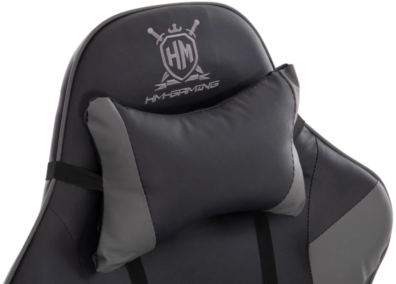 ΠΟΛΥΘΡΟΝΑ GAMING DARREN  ΜΑΥΡΟ-ΓΚΡΙ PVC & NYLON 51x49x125Υεκ.