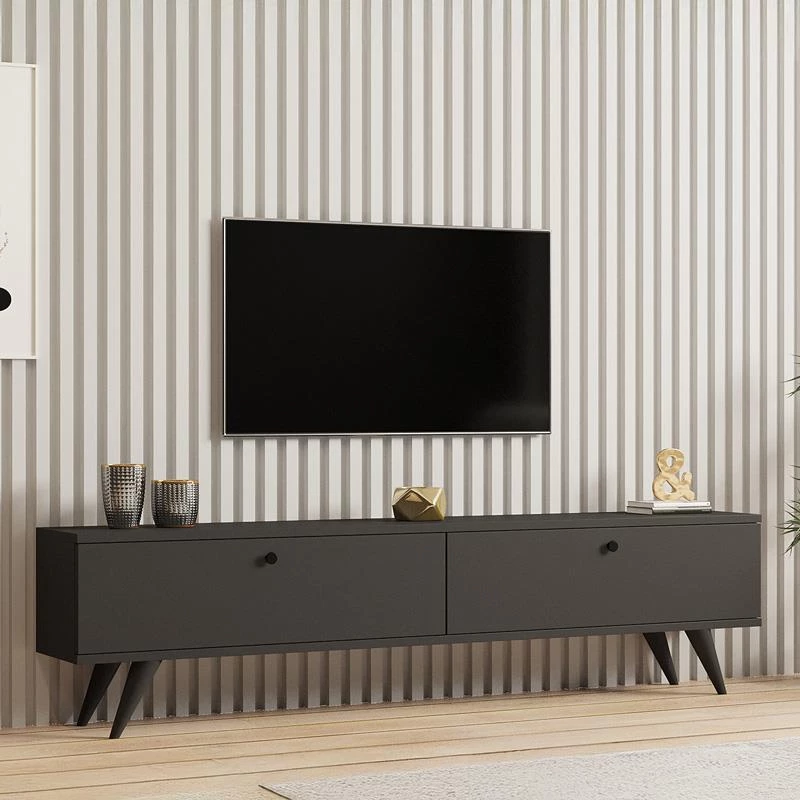 Έπιπλο τηλεόρασης Jate ανθρακί 160x25x40 εκ. 160x25x45 εκ.