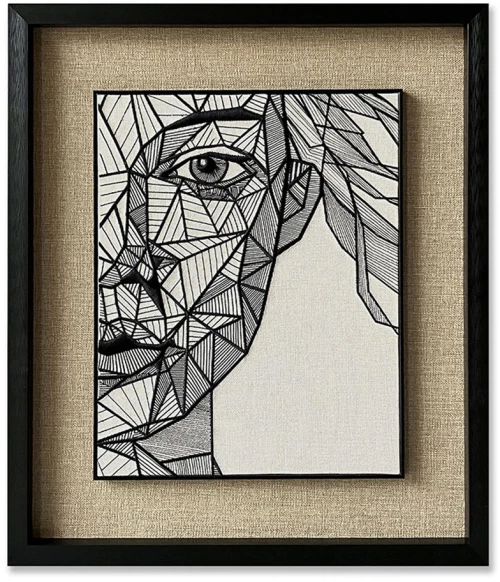 LINEAR GEOMETRY ΠΙΝΑΚΑΣ ΔΙΑΚΟΣΜΗΣΗΣ 60x70x4 ΧΑΡΤΙ ΛΕΥΚΟ ΜΑΥΡΟ ΜΠΕΖ ΓΥΑΛΙ ΜΑΥΡΟINTHEBOX