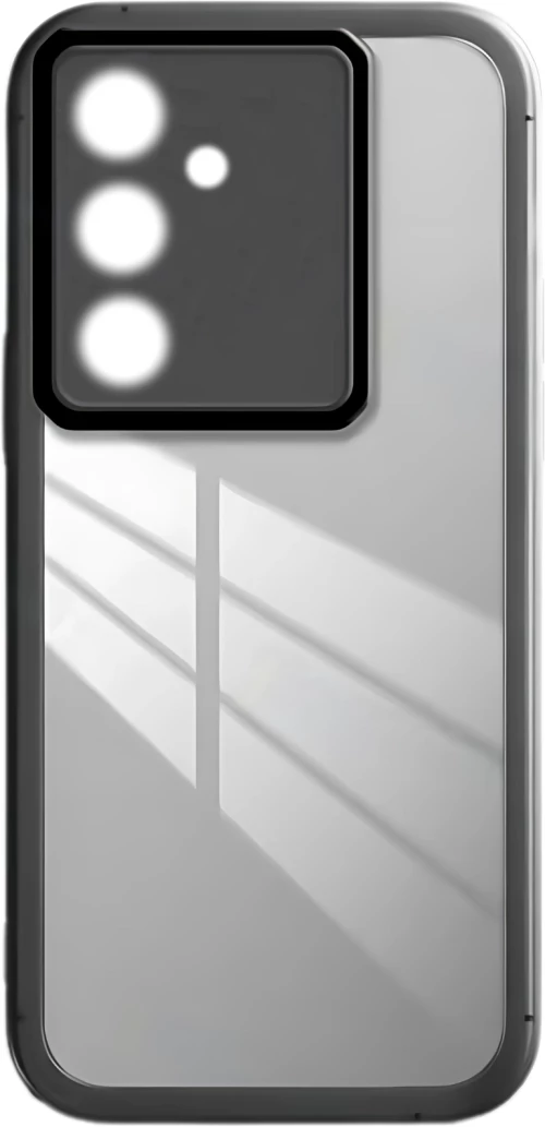 Θήκη GREEN ON Σκληρή με Προστατευτικό Τζαμάκι στις Κάμερες για Samsung Galaxy A16 - Διάφανο με Μαύρο Ματ Πλαίσιο