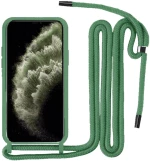 Θήκη Σιλικόνης GREEN ON με Κορδόνι Κολιέ για iPhone 16 - Σκούρο Πράσινο