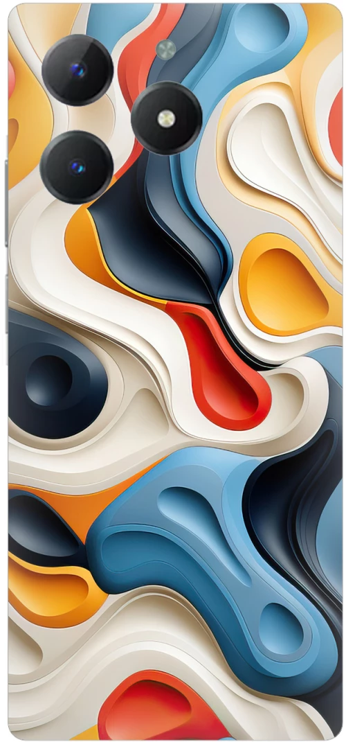 Colorful Pattern Silicone Case θήκη για Realme C61 4G