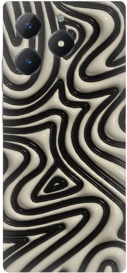 Black Lines Silicone Case θήκη για Realme C61 4G