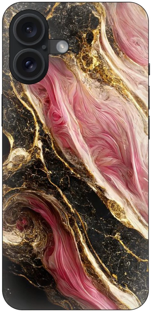 Marble Black-Pink Θήκη για iPhone 16 Plus